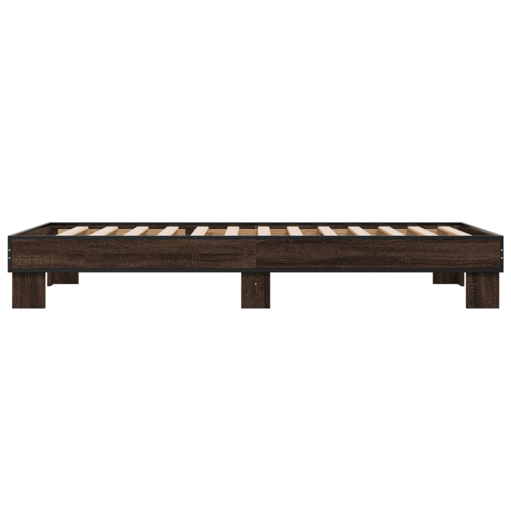 Bed Frame without Mattress Brown Oak 100x200 cm
